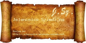 Jelencsics Szimóna névjegykártya